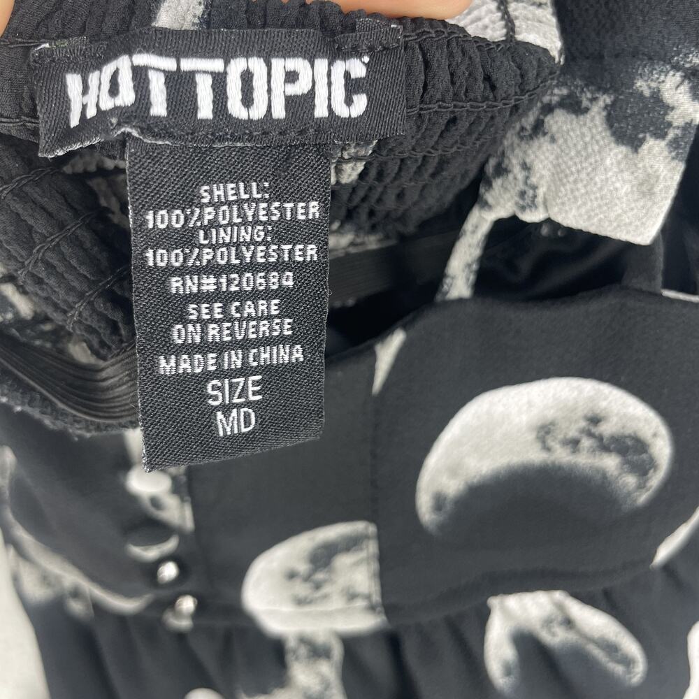 Hot Topic Suspender Skirt Womens Medium Black Moon Phases Adjustable Gothic Punk - Picture 5 of 9